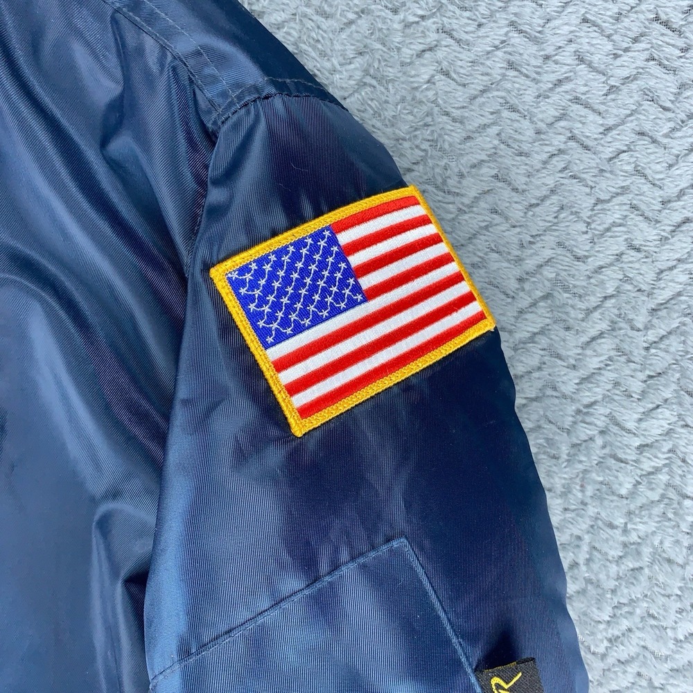 Rothco MA-1 Flight Jacket Mens Medium Ultra Force Blue Flag - Picture 6 of 13